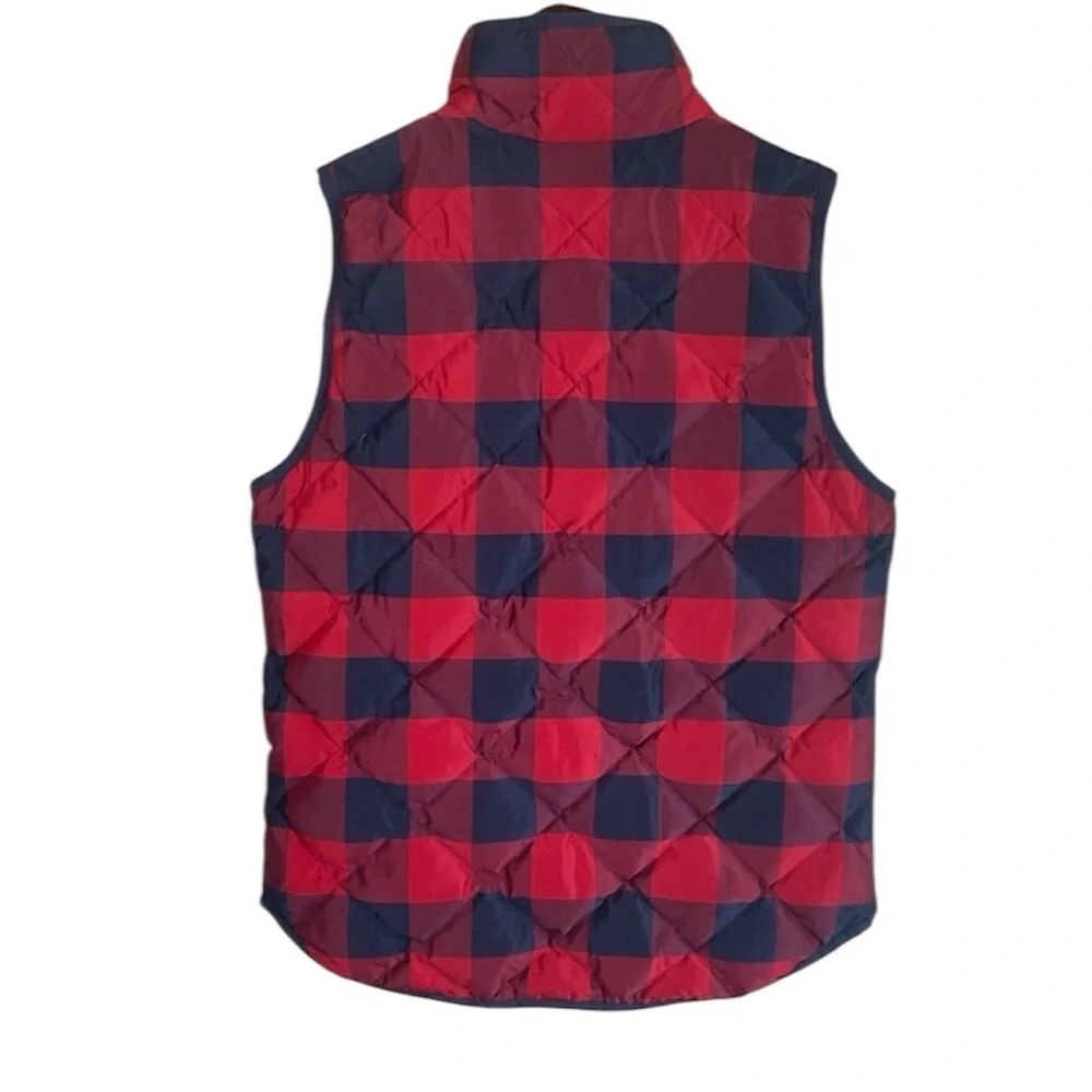 J. Crew Red and Navy Checkered Vest
